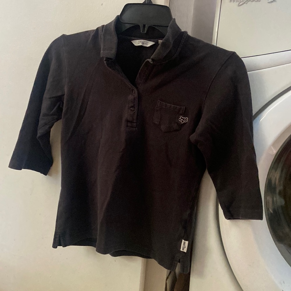 Not for Sale Vintage Fox Racing Collar 3/4 Sleeve 2 Button Shirt Size Small